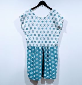 Ace & Jig Blue & Cream Cotton Short Sleeve Mini Dress